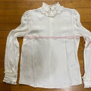 H&M White Blouse with Ruffle Details